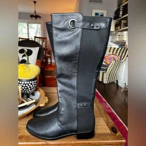 Aerosoles Black Extended Calf Boot, Size 9.5